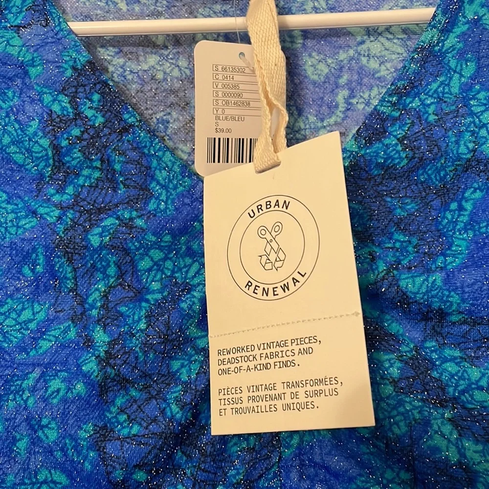 UO Urban Renewal Remnants Ruched Glitter Pattern Top
